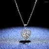 Anhänger Halskette Real Moissanit Diamant Halskette 1ct D Farbe 925 Sterling Silber Herz Hochzeit Schmuck für Frauen PE017Pendant231a