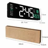 Große digitale Wanduhr Temperatur Datum Woche Display Fernbedienungssteuerung Ausschalten Speichertisch Wallmounted Dual Alarme LED -Uhren 231221