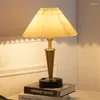 Table Lamps Touch Switch Postmodern American Lamp Living Room Decoration Pleated Lampshade Bedroom Bedside Home Decor Desk