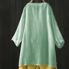 Frauenblusen Lose Hemden Tunika Solid Casual Bluse Farbe große Größe langes Baumwolltextur Hemd Blusas Para Mujer