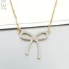 Simple Bow With Diamonds Necklace Bow Clavicle Chain245S
