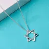 2024 Designer Hexagram Necklace t Family Girl David Star Platinum Pure Silver 925 Pendant Collar Chain Hexagonal Personality