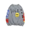 Дизайнерский роскошный Kanyes Classic Hip Hop Limited Smiley Face Foam Print Sheam Sweater для мужчин и женских пар тренд.