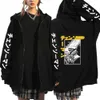 Anime łańcuch łańcuchowy bluzy mężczyźni kobiety zamki hip -hop kurtki streetwear manga cosplay zip u góry sweathirts moda topy z długim rękawem