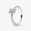T GG 925 Sterling Silber Ringe für Frauen Original Tiara Herz Knochen Verlobung Rose Gold Hochzeit Stapelring Kristalle Schmuck