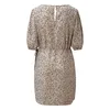 Günlük elbiseler yaz yuvarlak boyun mini elbise fener kol gevşek sundress kişilik çiçek baskısı kadın vestidos 2023