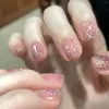Faux ongles rose brillant faux nail patch salon doigt diy art