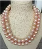 Double Strand AAA 910mm Mare Sud Marina Pink Pearl Neckle 18 pollici 14K in oro 231221