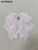 Lolita Pearl Purple Pink Roses spets Silkgarn Big Bow Spring Hair Clip Sweet Head Flower Ornament Accessories for Girls 231221