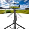 Fangtuosi Wireless Selfie Stick Trippiede Stand Monopode pieghevole con luce a LED per smartphone delle fotocamere d'azione GoPro Scatto di tiro dal vivo 231221