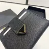 Triangle Luxurys autentico tono di carta in pelle con carta zippy wallet monete vintage borse desin designer borse frizione pieghe di portafogli da uomo porta passaporto porta tasto tasti rosa busta