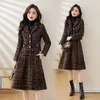 Two Piece Dress Winter Woolen Skirt Suit Women Elegant Korean Thicken Warm Plaid Fashion Short Blazer Casual Evening Party 2-Piece Set