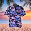 Mäns casual skjortor skjorta sommaren hawaiian solros abstrakt grafiska tryck vintage hippie vriddown semester kort ärm
