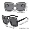 Diamant übergroße Sonnenbrille mit großer Quadratrahmen Sonnenbrille UV400 Kristallgläser Retro -Strassrahmen Gläser 231222