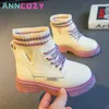 Athletic Outdoor Girls Short Boots 2023 Side Zipper Non-slip Simple Princess Shoes Children Fashion Casual Boots Q231222