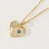 Colliers pendentifs Collier pour les yeux Fatima avec cœur Blue Evil Hamsa Hand pour femmes Turc Spiritual Protection Bijoux Gift