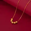 Chokers Pure 24k Gold Color Frosted Lucky Beads Necklaces Chain for Women Girl Golden Chocker Chains Wedding Fine Jewelry Gifts Not Fade 231222
