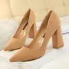 Sandals 828-2 Fashion Simple Women's Thick Heels High Heels Suede Shallow Mouth Pointed Women's Shoes High Heels Single Shoes Pumps