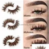 رموش كاذبة Asiteo 3D Real Mink Lashes Wholesale Brown Makeup Natural Brown Scay Long Long Lack Supplies 231013 Drop de Dhbrf