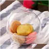 Enveloppe-cadeau 10pcs Transparent en plastique ouvert transparent présent actuel décoration décoration Récipient de gâteau portable Ball Round8728128 Drop Livraison DH2XI