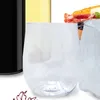 Wegwerpbekers rietjes 40x wijnglazen stengelloos plastic voor feesten champagne