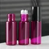 New Popular 5ML Colorful Glass Roll On Bottles for Essential Oil Perfume with Stainless Steel Roller And Black Cap 1620Pcs 5 Colors Fre Lohg