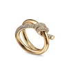 Solitaire ring 925 Sterling Silver Knot Ring Dames Sieraden Pating 18K Rose Gold Luxury Brand Fashion Valentine Gift 2211152469