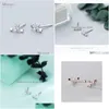 Stud Clear Cz Sterren Mode Stud Oorbellen Voor Vrouwen 925 Sterling Sier Leuke Koreaanse Meisjes Oorbellen Accessoires Oreilles Sieraden 210707 D Dhwhw