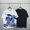 Polos pour hommes Polos Round Round Neck Broidered and Printed Polar Style Summer With Street Pure Cotton T-shirts D34