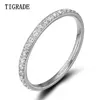 TIGRADE 2mm Women Ring Cubic Zirconia Anniversary Wedding zaręczyny Rozmiar 4 do 13 worków pour femme 2107012761