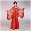 Bühnenverschleiß Q228 Kinder Chinesisches traditionelles Kostüm Girl Prinzessin Royal Dance Kleid Alte Tang Dynastie Kinder Hanfu National 8 Drop d Dhud9