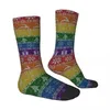 Chaussettes masculines Chaussettes folles drôles pour hommes arc-en-ciel Noël hip hop vintage lgbtq fierté motif sans couture