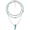 Pendant Necklaces Multilayer Seed Beads Pearl Charm Chain Necklace Multi Color String Beaded Turquoises Choker For Women Boho Jewelry