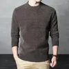 Erkek Sweaters Erkekler Gevşek Fit Sweater Rahat Örgü Yuvarlak Boyun Kış Kalın Krop Ofisi Katı Sonbahar/Kış için