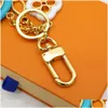 Key Rings Stijlvolle sleutelhanger luxe designer toetsen hanger gouden ring sleutel klassieke letter groothandel hoge kwaliteit sleutelhangers tas orna dhkmj