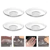 Cups Saucers 4 Pcs Glass Saucer Round Coffee Plates Cookies Fruit Tray Tea Snack Storage Dish Mug