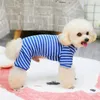 Hundekleidung gestreiftes Haustier Pyjamas Onesies Weiche Baumwolle Herbst Winter männliche Kleidung für kleine Hunde Yorkie Pudel Kostüm Welpe Jumpsuit