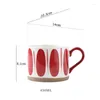 Tassen 450 ml Japanischer Stil handbemalte Keramik Kaffeetasse kreative große Kapazität grobe Töpfermilch-Tee Tasse Home Office Getränkware