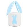 Easter Bunny Baskets Canvas Eggs Hunt Bag Rabbit Bucket Tote Tie Knot Long Ears Christmas Halloween Holiday Party Thanksgiving Toys Supplies