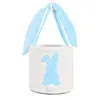 Easter Bunny Manden canvas eieren jagen tas konijn bucket bak tie knoop lange oren kerst Halloween vakantiefeest Thanksgiving speelgoed benodigdheden