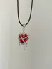 Pendant Necklaces Fashion Cool Liquid Lave Imprisoned Love Heart Necklace Vintage Goth Y2k Korean For Women Men Jewelry 2023