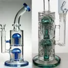 7.5 inch Approx Blue Dark Green Recycled Glass Water Bongs Dab Rigs Bubbler Fab Egg Beaker bongs 14.4 mm Banger