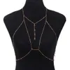 Sexy and Exaggerated Full Diamond Beach Leisure Body Chain Water Diamond Flash Diamond Pendant Light Luxury Tassel Necklace Chest Chain