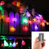 Saiten 16 Fuß 50 LED Outdoor Globe Sader Lichter 8 Modi Battery Operated Frosted White Ball Fairy Light Dimmable IP65 wasserdicht