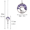 ديكورات حديقة HD Fantasy Amethyst Tree of Life Suncatcher Mainbow Maker Hanging Crystal Healing Decor