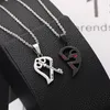 Pendant Necklaces Fashion 2 PCS/Set Valentine's Day Magnetic Paired Necklace For Women Couple Choker Chain Heart Key Stitching Jewelry