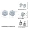 Stud Earrings BOEYCJR 925 Silver Snowflake Natural Aquamarine 1.32ct Total For Women Anniversary Gift