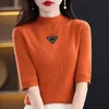 Luxury Designer Women Short Sleeve Trendy Top Slim T Shirt Designer Short Sleeve Women Knit Sweaters