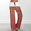 Pantalon pour femmes Brouped Casual Brack Wide avec texturé imprimé causal pantalon complet Vintage Ropa Mujer