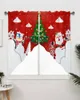 Curtain Christmas Santa Claus Red Tree Window Curtains For Living Room Kitchen Drapes Home Decor Triangular